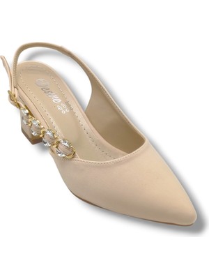 Desire Shoes Desire 3104-26 Süet Yanı Taşlı Tokalı Nikelajlı Kalın Topuklu Kadın Ayakkabı