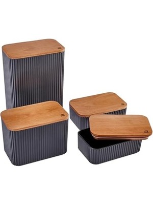 Massimo 4'lü Saklama Kabı Seti Antrasit