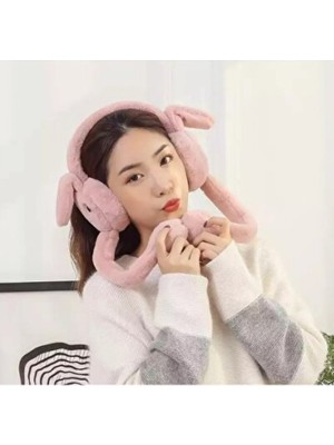Empressco Pembe Peluş Tavşanlı Oynar Kulaklı Hareketli Eğlence Kulaklık