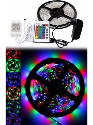 Ankaverse 5 Metre Rgb Şerit LED Seti-Iç ve Dış Mekan Silikonlu-Tak Çalıştır (5286)