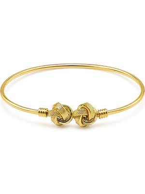 Sembol Gold 14 Ayar Çift Düğüm Kelepçe Altın Bileklik 3,40 Gram 6,0 cm