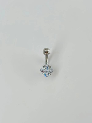 Belirtilmemiş Rodyum Zirkon Taşlı Çelik Göbek - PG0040