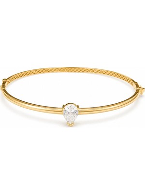 Sembol Gold 14 Ayar Damla Tektaş Kelepçe Altın Bileklik 5,50 Gram 6,0 cm
