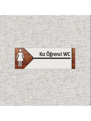 Metal Kız Öğrenci Wc Ofis Oda Kapı Isimliği Yönlendirme Levhası 20X7 Cn