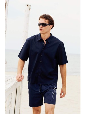 DeFacto Regular Fit File Astarlı Kısa Boy Deniz Şortu B7255AX26HS