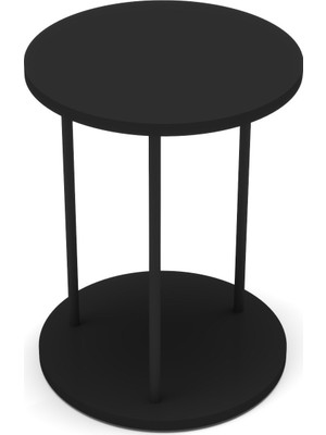 RetoDesign Yuvarlak Siyah C Sehpa 1612