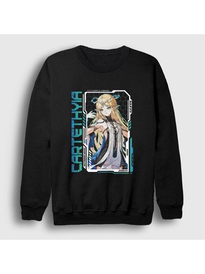 Presmono Unisex Siyah Cartethyia Wuthering Waves Sweatshirt
