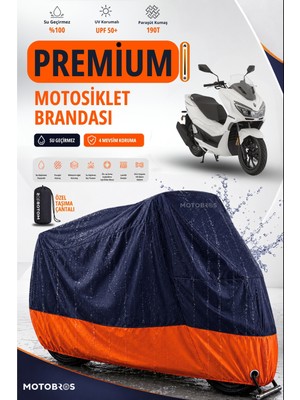 Motobros Motosiklet Brandası Mondial Strada Motor Brandası Motor Örtüsü Su Geçirmez Paraşüt Kumaş Uv Korumalı Premium
