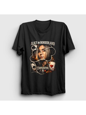 Presmono Unisex Siyah Shuntaro Chishiya Alice In Borderland T-Shirt