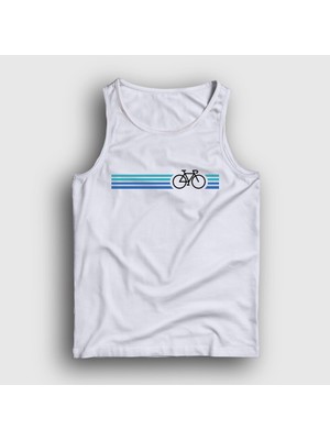 Presmono Unisex Beyaz Stripes Bike Hediye Bisiklet Atlet