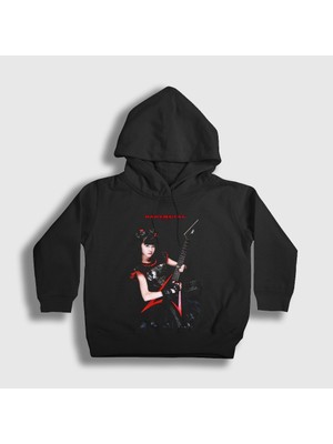 Presmono Unisex Çocuk Siyah Yuimetal Metal Babymetal Kapüşonlu Sweatshirt