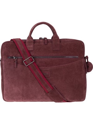 BloominBag Burgundy Still Hakiki Süet Deri 15-16 Inç Macbook/laptop Çantası