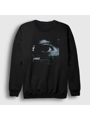 Presmono Unisex Siyah Supercoolnothing V2 Rock 16VOLT Sweatshirt