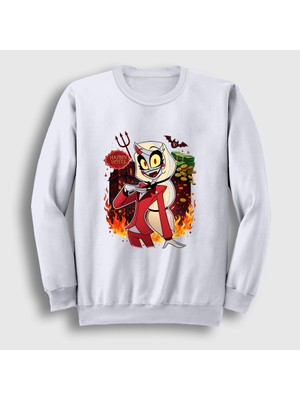Presmono Unisex Beyaz Charlie Morningstar Hazbin Hotel Sweatshirt