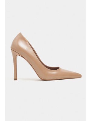 Nişantaşı Shoes Lunara Ten Rustik Desenli Sivri Burun Kadın Stiletto