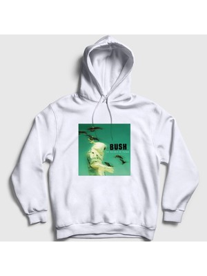 Presmono Unisex Beyaz The Science Of Things Rock Bush Kapüşonlu Sweatshirt