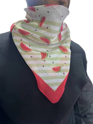 ALDAIYR Filistin Temalı Fular 50X50 Unisex Günlük Kullanıma Uygun Puşi Şal Kefiye Filistin Bayrak AFL24106