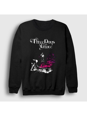 Presmono Unisex Siyah Life Starts Now Rock Three Days Grace Sweatshirt