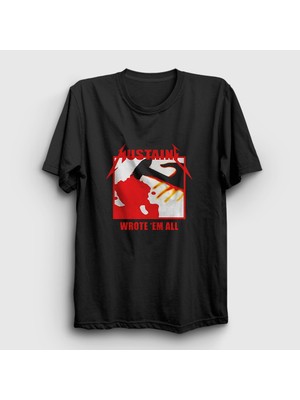 Presmono Unisex Siyah Logo Dave Mustaine Kill 'em All Metal Metallica T-Shirt