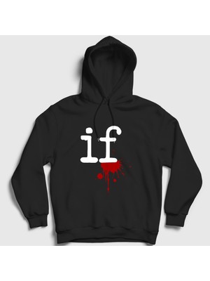 Presmono Unisex Siyah Logo If Rock Mindless Self Indulgence Kapüşonlu Sweatshirt