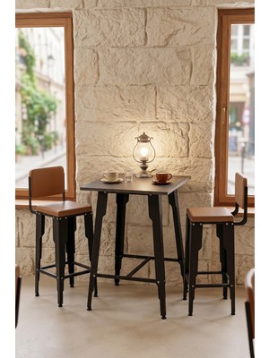 RetoDesign Lotus Kare Bar 2 Sandalyeli Takım 9102