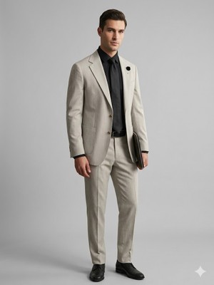 Centilmen Sir Erkek Modern Stil Klasik Takım Elbise 3094