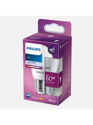 Philips LED P48 Cw Fr Nd 7 W Beyaz E27 LED Ampul, 7.0W