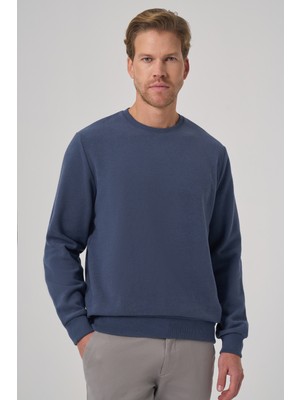 Morven  Erkek Marine Trend Bisiklet Yaka Sweatshirt