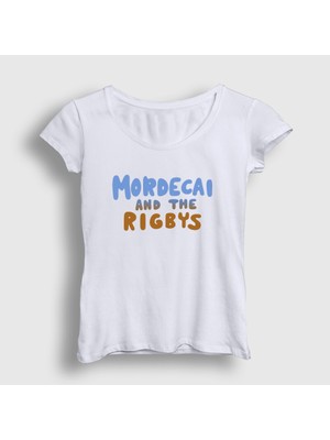 Presmono Kadın Beyaz Mordecai And The Rigbys Regular Show T-Shirt