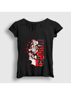 Presmono Kadın Siyah Charlie Morningstar Keekee Hazbin Hotel T-Shirt