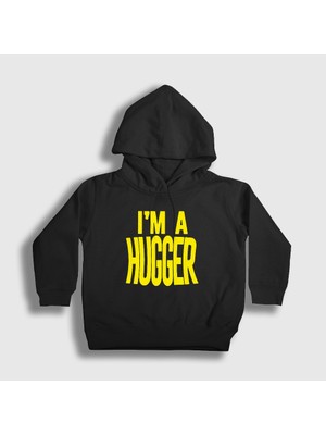 Presmono Unisex Çocuk Siyah I'm A Hugger Wwe Güreş Bayley Kapüşonlu Sweatshirt