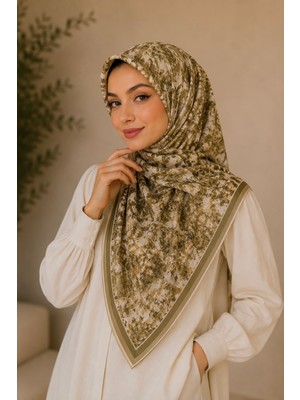 İmaj Butik Haki Pamuklu Soft Eşarp