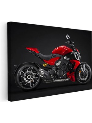 Kanvas Tablo Ducati Diavel 1260 Kaslı Italyan Cruiser Motosiklet Tablosu Ev Ofis Duvar Dekoru 35 x 50 Kanvas Tablo 1