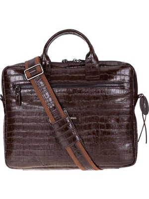 BloominBag Mocha Croco Hakiki Deri 15-16 Inç Macbook/laptop Çantası