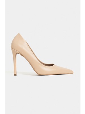 Nişantaşı Shoes Lunara Ten Mat Sivri Burun Kadın Stiletto