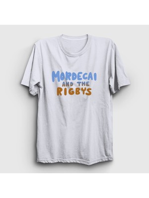 Presmono Unisex Beyaz Mordecai And The Rigbys Regular Show T-Shirt