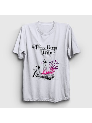 Presmono Unisex Beyaz Life Starts Now Rock Three Days Grace T-Shirt