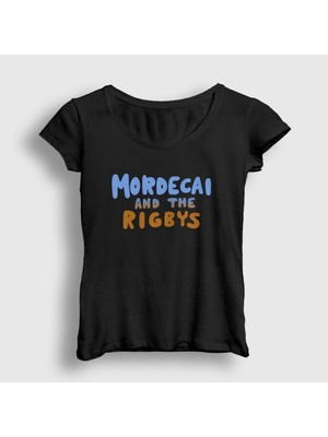 Presmono Kadın Siyah Mordecai And The Rigbys Regular Show T-Shirt
