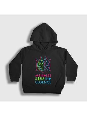 Presmono Unisex Çocuk Siyah Logo Mindless Self Indulgence Rock Kapüşonlu Sweatshirt