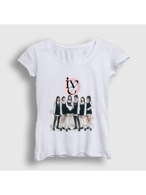 Presmono Kadın Beyaz Poster K-Pop Ive T-Shirt