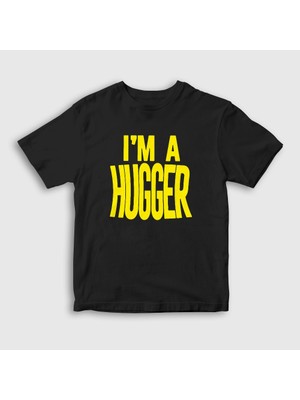 Presmono Unisex Çocuk Siyah I'm A Hugger Wwe Güreş Bayley T-Shirt