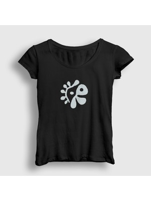 Presmono Kadın Siyah Logo Color Outside The Lines K-Pop Cortis T-Shirt