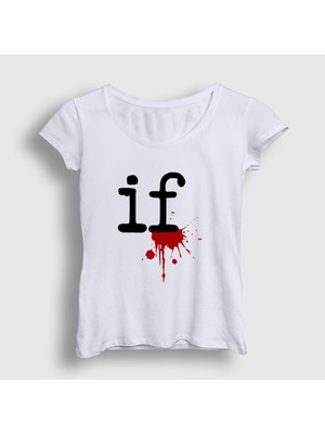 Presmono Kadın Beyaz Logo If Rock Mindless Self Indulgence T-Shirt