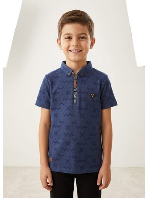 Stsahra  Erkek Çocuk Lacivert Polo Yaka T-Shirt