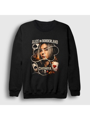 Presmono Unisex Siyah Shuntaro Chishiya Alice In Borderland Sweatshirt