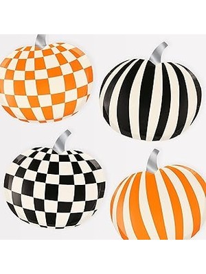 Uravas Store Meri Meri - Mod Pattern Pumpkin Plates - Modern Balkabağı Tabaklar (8'li)