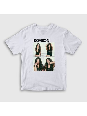 Presmono Unisex Çocuk Beyaz Soyeon Feel K-Pop G I-Dle T-Shirt
