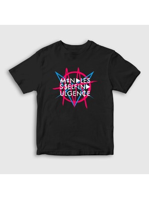 Presmono Unisex Çocuk Siyah Logo V2 Mindless Self Indulgence Rock T-Shirt