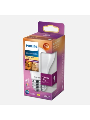 Philips LED Classic A60 Fr 5.9 W Sıcak Beyaz E27 LED Ampul