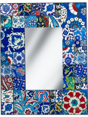 Paşabahçe Iznik Çini Karolu Ayna 77X60 Cm, Şık Ayna